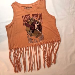 Torrid Janis Joplin orange fringe tank